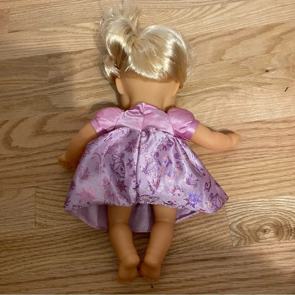 Disney Rapunzel Baby Doll Hard Kids Toy Princess Purple Pink Dress Blonde Hair